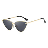 Womens 'Secret' Cat Eye Triange Shape Reflective Sunglasses Astroshadez-ASTROSHADEZ.COM-Golden Black-ASTROSHADEZ.COM