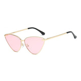 Womens 'Secret' Cat Eye Triange Shape Reflective Sunglasses Astroshadez-ASTROSHADEZ.COM-Clear Pink-ASTROSHADEZ.COM