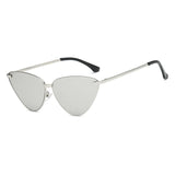 Womens 'Secret' Cat Eye Triange Shape Reflective Sunglasses Astroshadez-ASTROSHADEZ.COM-Silver Mirror-ASTROSHADEZ.COM
