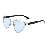 Womens 'Heart' Shape Wire Frame Sunglasses Astroshadez-SHAUNA Official Store-Blue-ASTROSHADEZ.COM