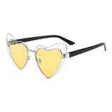 Womens 'Heart' Shape Wire Frame Sunglasses Astroshadez-SHAUNA Official Store-Yellow-ASTROSHADEZ.COM
