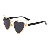 Womens 'Heart' Shape Wire Frame Sunglasses Astroshadez-SHAUNA Official Store-Golden Black-ASTROSHADEZ.COM