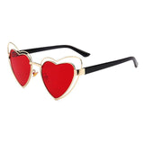Womens 'Heart' Shape Wire Frame Sunglasses Astroshadez-SHAUNA Official Store-Red-ASTROSHADEZ.COM