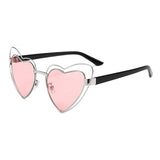 Womens 'Heart' Shape Wire Frame Sunglasses Astroshadez-SHAUNA Official Store-Pink-ASTROSHADEZ.COM