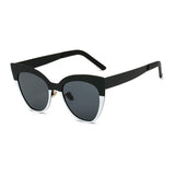 Womens 'Smile' Cat Eye 2 Color Sunglasses Astroshadez-ASTROSHADEZ.COM-Black White Black-ASTROSHADEZ.COM