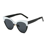 Womens 'Smile' Cat Eye 2 Color Sunglasses Astroshadez-ASTROSHADEZ.COM-White Black Black-ASTROSHADEZ.COM