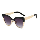 Womens 'Smile' Cat Eye 2 Color Sunglasses Astroshadez-ASTROSHADEZ.COM-Black Golden Grey-ASTROSHADEZ.COM