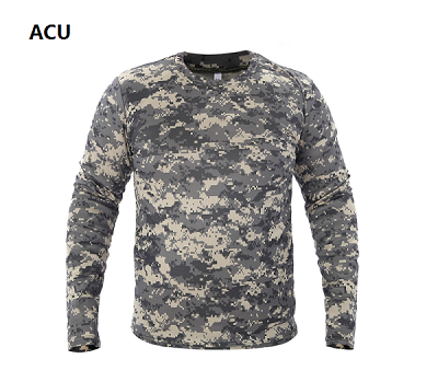 Mens Hunting Shirt Quick Dry Breathable Long Sleeve Camouflage Hiking Tactical Military