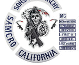 CALIFORNIA SKULL REAPER DEVIL MC Biker Patch Set Iron On Vest Jacket Rocker Hells-ASTROSHADEZ.COM-ASTROSHADEZ.COM