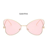 Womens 'Lindsey' Heart Butterfly Shaped Sunglasses Astroshadez-ASTROSHADEZ.COM-Gold Pink-ASTROSHADEZ.COM