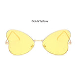 Womens 'Lindsey' Heart Butterfly Shaped Sunglasses Astroshadez-ASTROSHADEZ.COM-Gold Yellow-ASTROSHADEZ.COM