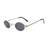 Unisex 'Kendall Jenner' Small Oval Shape Vintage Sunglasses Astroshadez-ASTROSHADEZ.COM-Silver Black-ASTROSHADEZ.COM