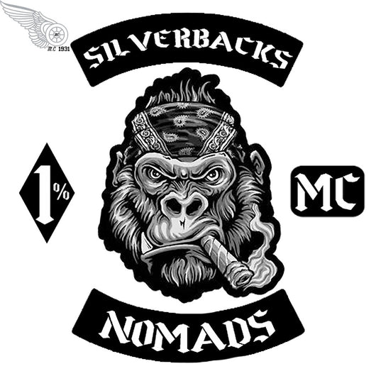 Nomads Silverbacks MC CREW BIKE IRON PATCHES PATCH SET-ASTROSHADEZ.COM-ASTROSHADEZ.COM
