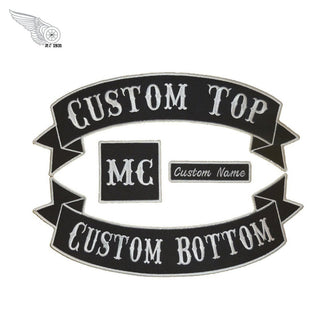 CUSTOM 4pc MC Biker Patch Set Iron On Vest Jacket Rocker Hells-ASTROSHADEZ.COM-ASTROSHADEZ.COM