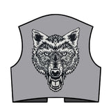 Lone Wolf Head Tattoo MC Biker Patch Set Iron On Vest Jacket Rocker Hells LARGE XL-ASTROSHADEZ.COM-ASTROSHADEZ.COM