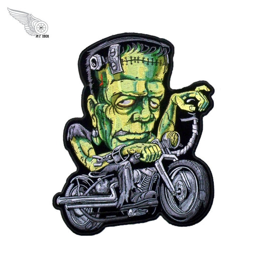 LARGE ZOMBIE FRANKENSTEIN MC Biker Patch Set Iron On Vest Jacket Rocker Hells green-ASTROSHADEZ.COM-ASTROSHADEZ.COM