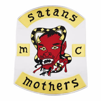Satans mothers MC Biker Patch Set Iron On Vest Jacket Rocker Hells-ASTROSHADEZ.COM-ASTROSHADEZ.COM