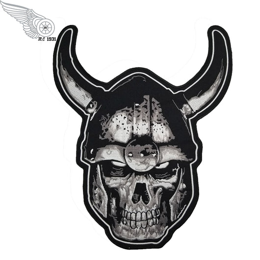 Viking Warrior Skull XL LARGE MC Biker Patch Set Iron On Vest Jacket Rocker Hells-ASTROSHADEZ.COM-ASTROSHADEZ.COM