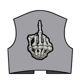 Middle Fingle SKULL BONES SKELETON MC Biker Patch Set Iron On Vest Jacket Rocker Hells-ASTROSHADEZ.COM-ASTROSHADEZ.COM