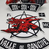 Six 6 Valle Sangre Iron MC Motorcycle Patch Set Large-ASTROSHADEZ.COM-ASTROSHADEZ.COM