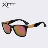 Unisex Bamboo Carbon Fiber Wayfare Style Sunglasses Astroshadez-ASTROSHADEZ.COM-Black w red mirror-ASTROSHADEZ.COM