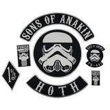 7PCS/Set Sons of Anakin Stormtrooper Biker Patch Set Iron on Vest Jacket Rocker-ASTROSHADEZ.COM-ASTROSHADEZ.COM
