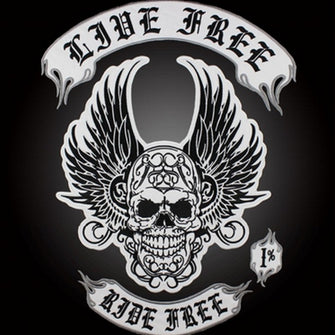 LIVE FREE RIDE MC Biker Patch Set Iron On Vest Jacket Rocker Hells LARGE-ASTROSHADEZ.COM-ASTROSHADEZ.COM