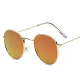 Unisex 'Fellow' Round Sunglasses-Women's Sunglasses-Love Will Remember-Gold F Red-ASTROSHADEZ.COM