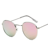 Unisex 'Fellow' Round Sunglasses-Women's Sunglasses-Love Will Remember-Silver F Pink-ASTROSHADEZ.COM
