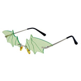 Unisex 'Bat' Shaped Sunglasses Astroshadez-Home-Astroshadez-Silver Green-ASTROSHADEZ.COM