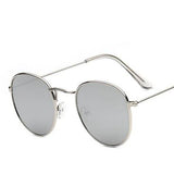 Unisex 'Fellow' Round Sunglasses-Women's Sunglasses-Love Will Remember-Silver-ASTROSHADEZ.COM