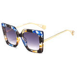 Large Square 'Snooki V2' Floral Colorful Sunglasses Astroshadez