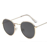 Unisex 'Fellow' Round Sunglasses-Women's Sunglasses-Love Will Remember-Gold F Black-ASTROSHADEZ.COM