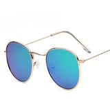 Unisex 'Fellow' Round Sunglasses-Women's Sunglasses-Love Will Remember-Gold F Green-ASTROSHADEZ.COM