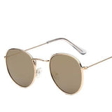 Unisex 'Fellow' Round Sunglasses-Women's Sunglasses-Love Will Remember-Gold F Gold-ASTROSHADEZ.COM