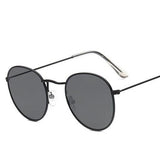 Unisex 'Fellow' Round Sunglasses-Women's Sunglasses-Love Will Remember-Black-ASTROSHADEZ.COM