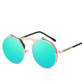 Unisex 'Castaic' Flip Lens Round Vintage Sunglasses Astroshadez-Sunglasses-Astroshadez-Green-ASTROSHADEZ.COM