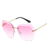 Womens 'Modena' Rimless Circular 2-Tone Colored Lens Sunglasses Astroshadez-Women's Sunglasses-Astroshadez-Red-ASTROSHADEZ.COM