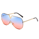 Womens 'Paris H' Large Aviation 2020 Sunglasses-Women's Sunglasses-Astroshadez-Blue Pink Lens-ASTROSHADEZ.COM
