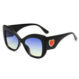 Womens 'Concordia' Cateye Heart Sunglasses Astroshadez-ASTROSHADEZ.COM-Black BlueYellow-ASTROSHADEZ.COM