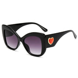 Womens 'Concordia' Cateye Heart Sunglasses Astroshadez-ASTROSHADEZ.COM-Black Gray-ASTROSHADEZ.COM