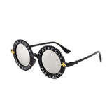 Womens 'Amour' Circle Sunglasses-ASTROSHADEZ.COM-Black Silver-ASTROSHADEZ.COM