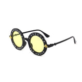 Womens 'Amour' Circle Sunglasses-ASTROSHADEZ.COM-Black Yellow-ASTROSHADEZ.COM