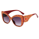 Womens 'Concordia' Cateye Heart Sunglasses Astroshadez-ASTROSHADEZ.COM-Red Gray-ASTROSHADEZ.COM