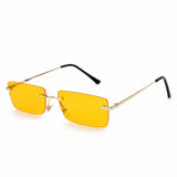 Womens 'Seduce' Square Rimless Sunglasses Astroshadez-ASTROSHADEZ.COM-Yellow-ASTROSHADEZ.COM