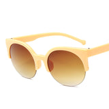 Womens 'Glee' Round Half Frame Sunglasses Astroshadez-ASTROSHADEZ.COM-Yellow-ASTROSHADEZ.COM